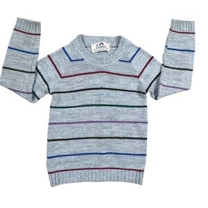 Vintage Dr. Denton Gray Striped Multicolor Sweater Boys Size 5